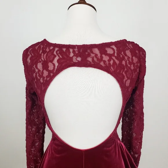 Free People Lolita Velvet Lace Peplum Top - Picture 7 of 8